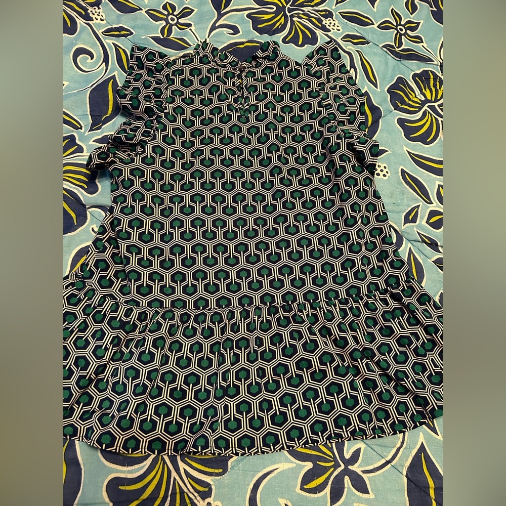 THML Blue and Green Floral Boutique Blouse